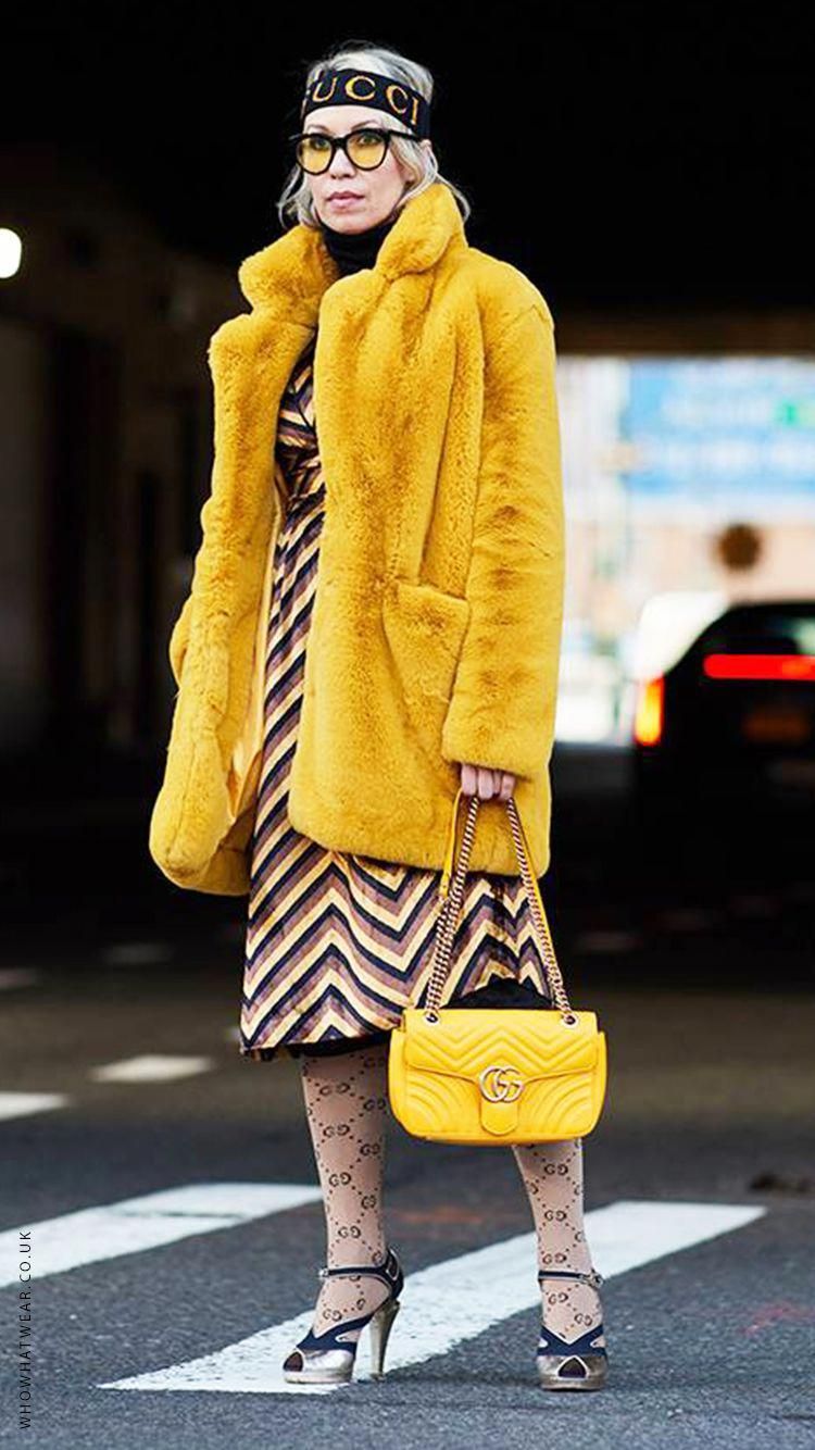 Vienna Yellow Faux Fur Coat - ALLARA