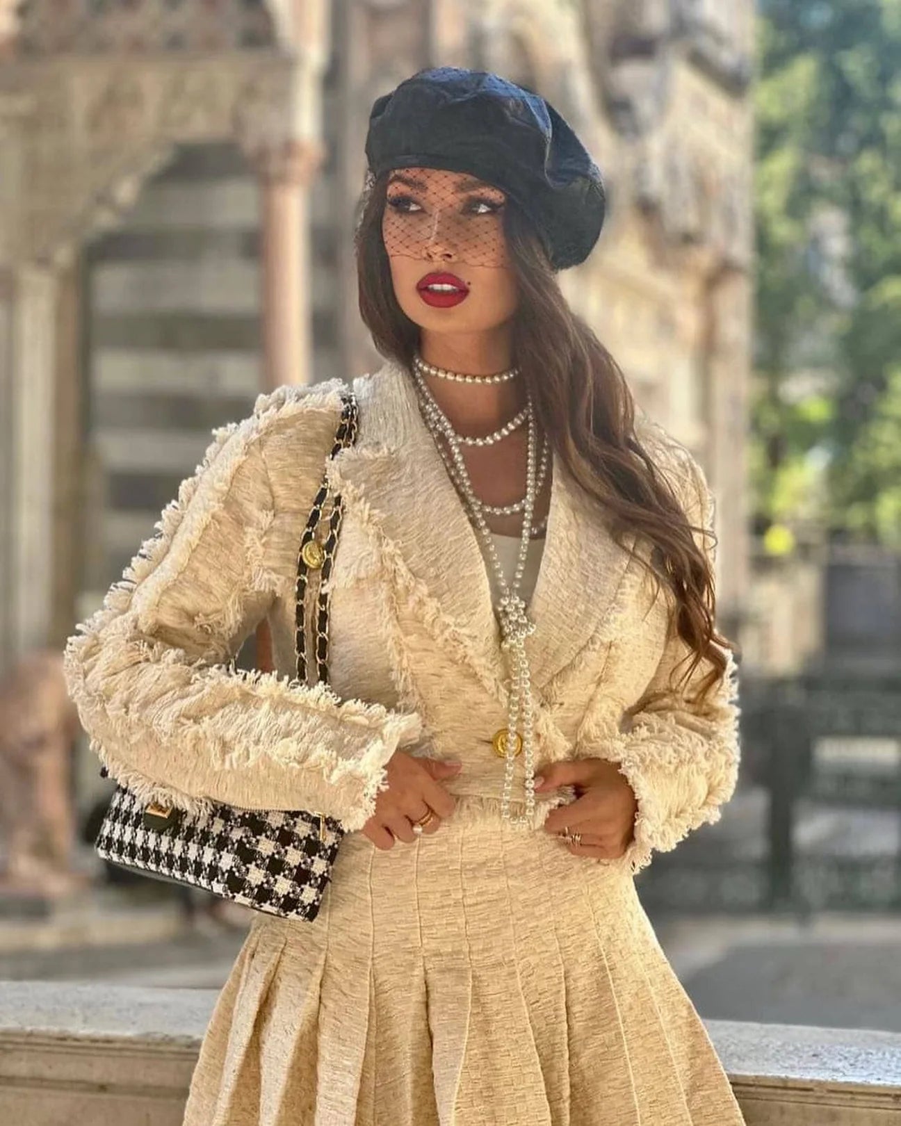 Tweed skirt two piece on sale