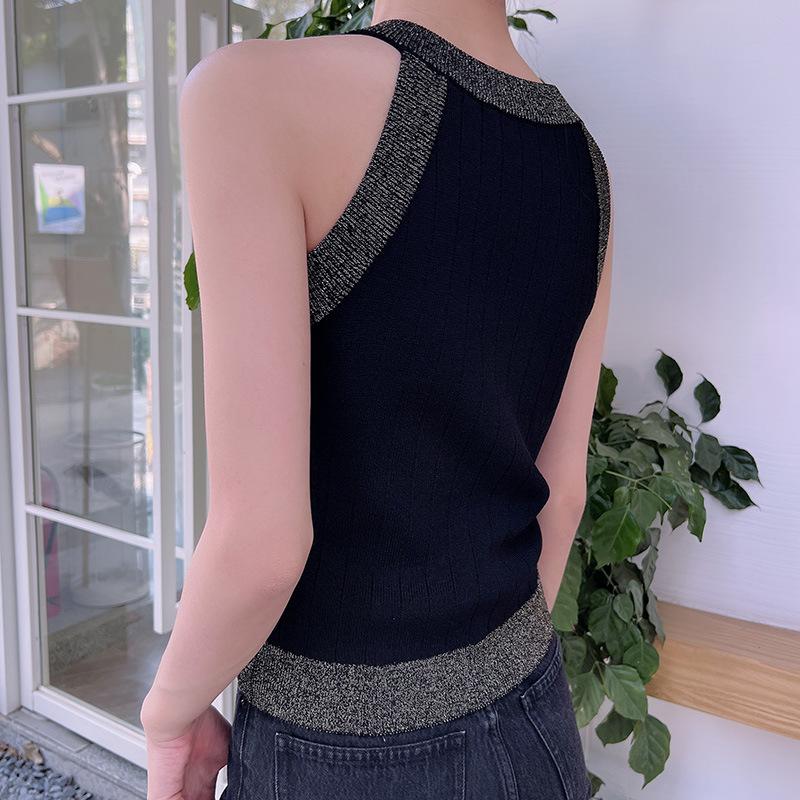 Harper Black Ribbed Tank Top