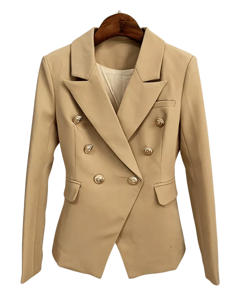 Mercedes Beige Double Breasted Blazer