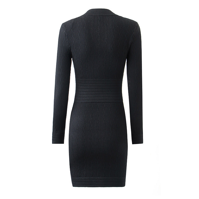 Kayla Black Knit Bodycon Dress