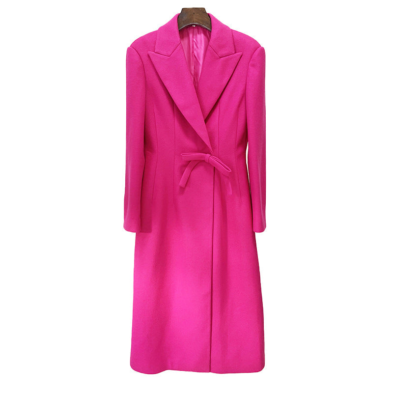 Lacey Pink Bow Tie Pea Coat