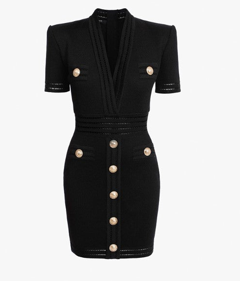 Morgan Black Knit Bodycon Dress