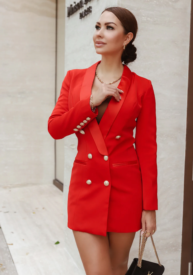 Esther Red Blazer Mini Dress