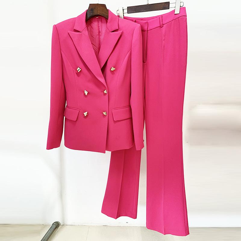 Hannah Hot Pink Blazer and Pant Two Piece Set