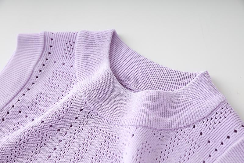 Upclose details of Adira purple crop top from ALLARA