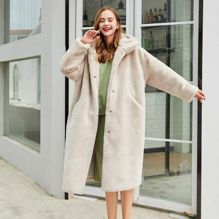 Anchorage Faux Fur Hooded Long Coat